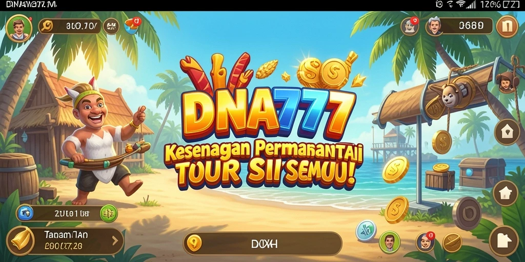 Screenshot utama DNA777 menampilkan gameplay yang mengasyikkan dan penuh warna.