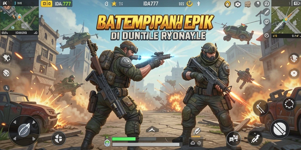Screenshot gameplay IDA777 menampilkan aksi pertempuran menarik dalam Battle Royale.