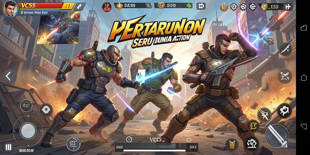 Screenshot dari gameplay VC55 menunjukkan aksi yang mendebarkan.