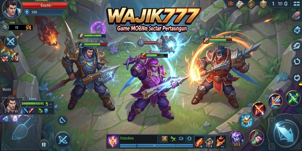 Screenshot dari gameplay WAJIK777 dengan pertarungan seru di arena.